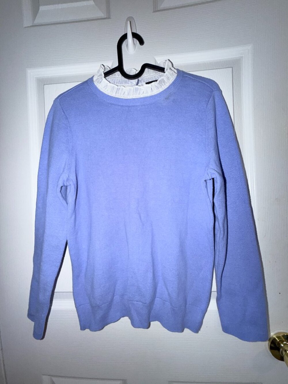 Ann Taylor Blue Ruffle Neck Sweater Size Small NWT
